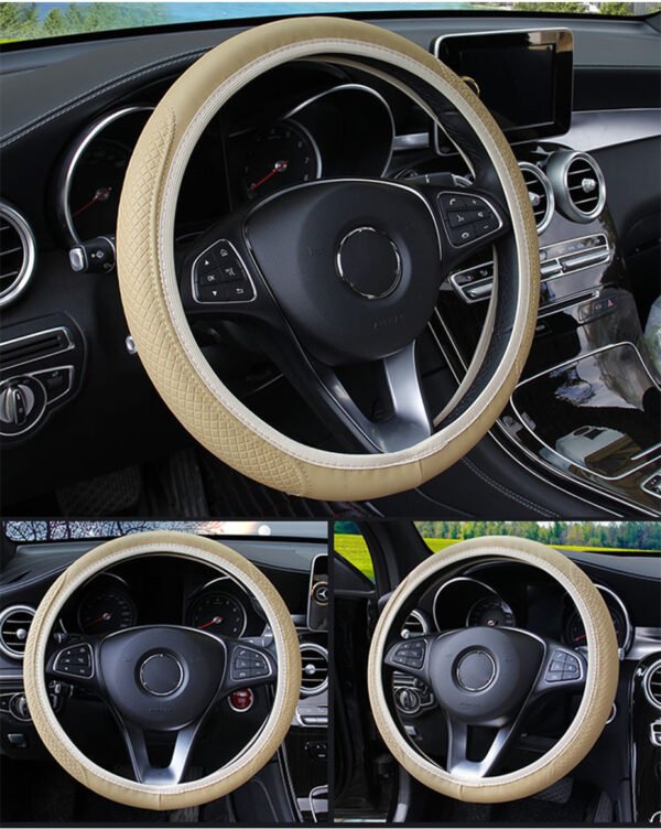 Universal Car Steering Wheel Cover Microfiber Leather Protection Cover Anti Slip Breathable for 37-39cm Steering Wheel Protector
